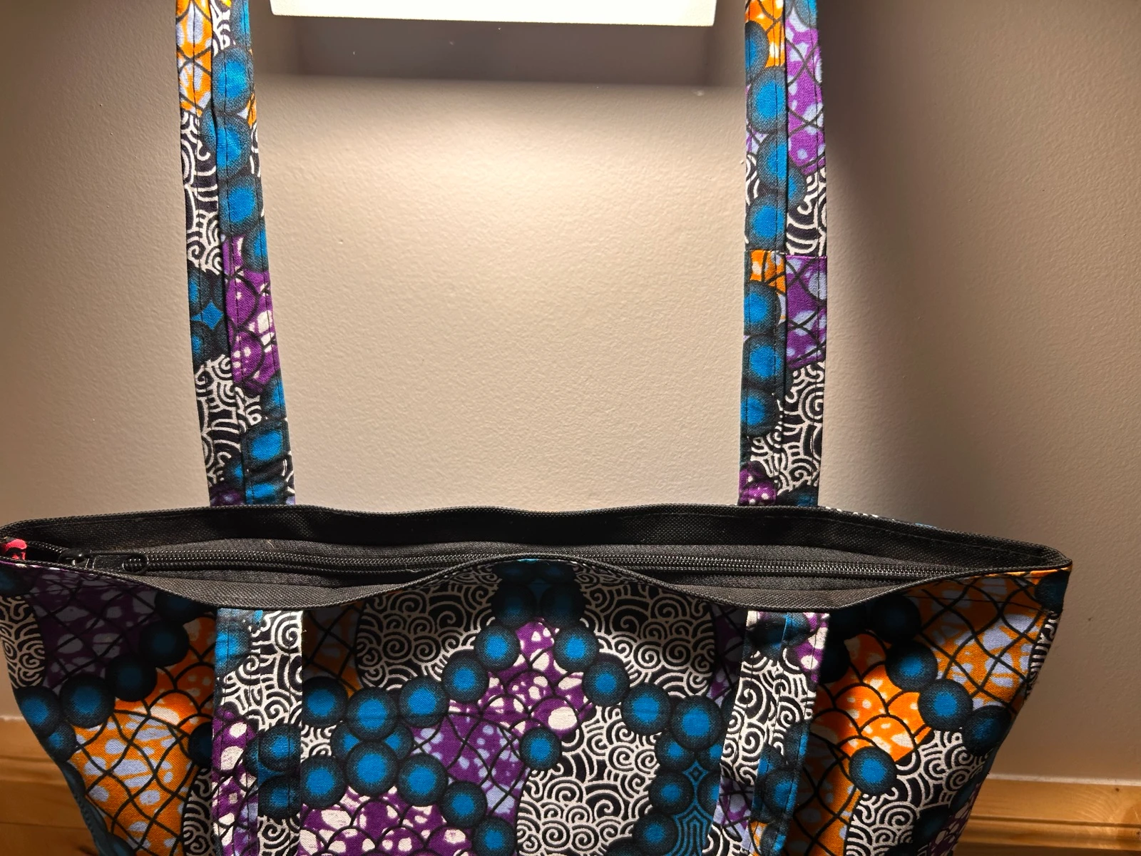 Saco de compras em tecido wax – Bolsa feita à mão – Saco feminino único – Saco africano – photo 4